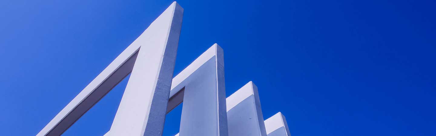 architecture shapes against blue sky