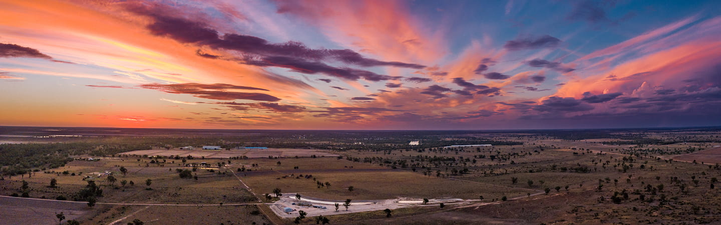 Sunset over Australian landscape