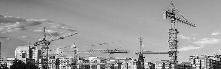 cranes on a construction site