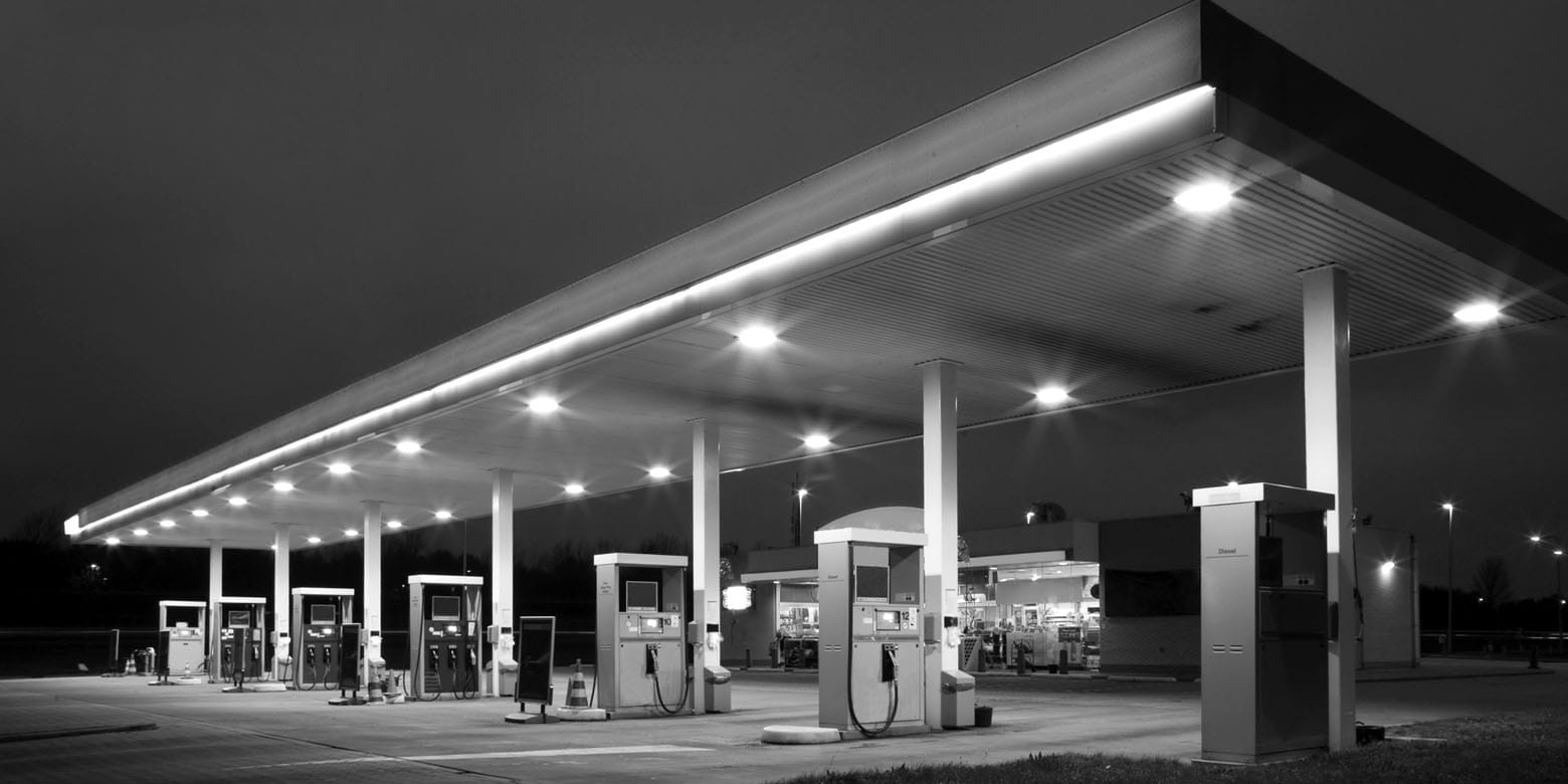 A petrol fuel station